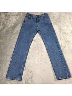 Levis 505 Jeans Mens 29X30 Blue Straight Leg Regular Fit Stretch Denim